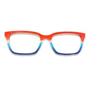 Pair Eyewear- Larkin Frame Topper- Red White and Blue Tie-Dye Design